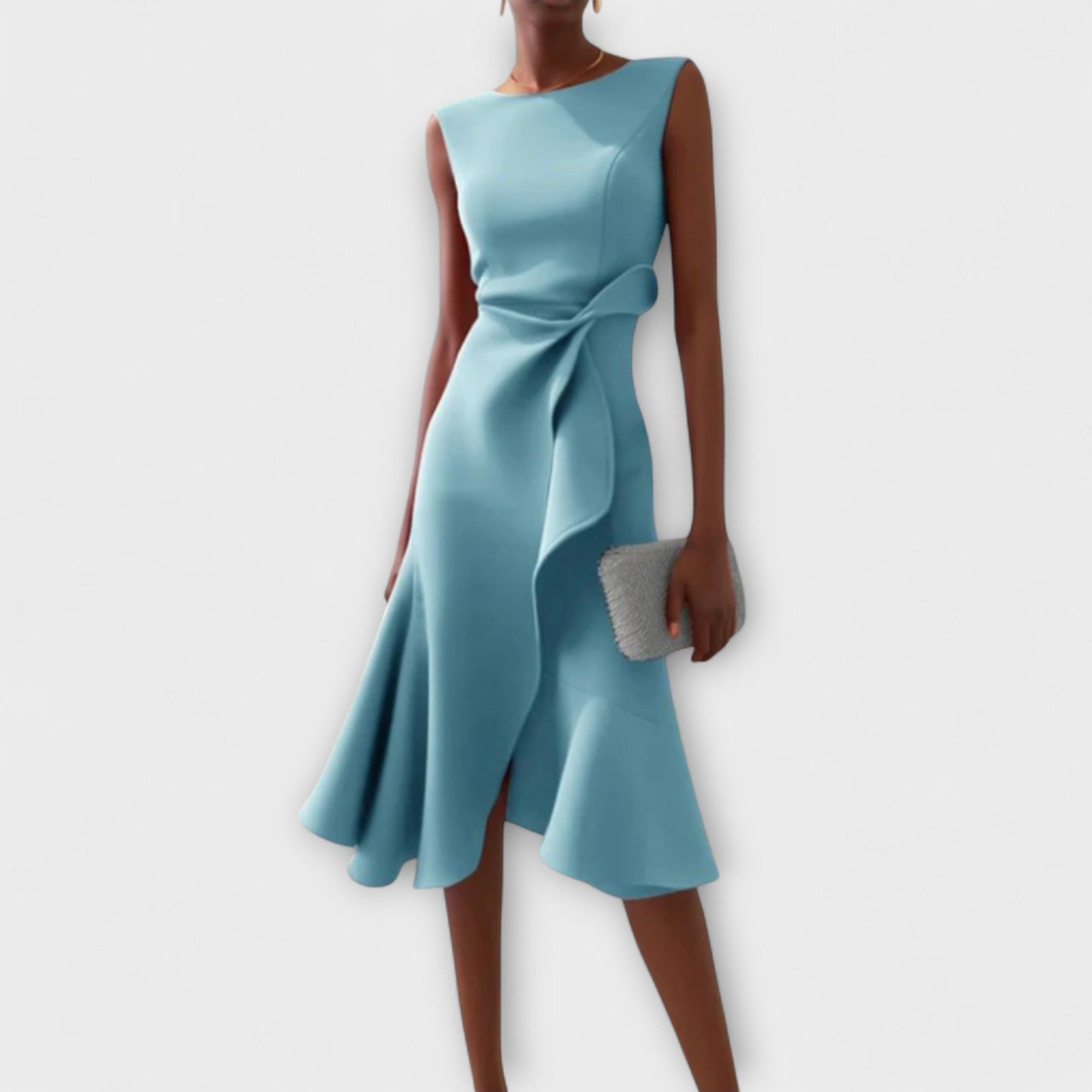 Liana | Women's Asymmetric Midi Dress with V-Neck