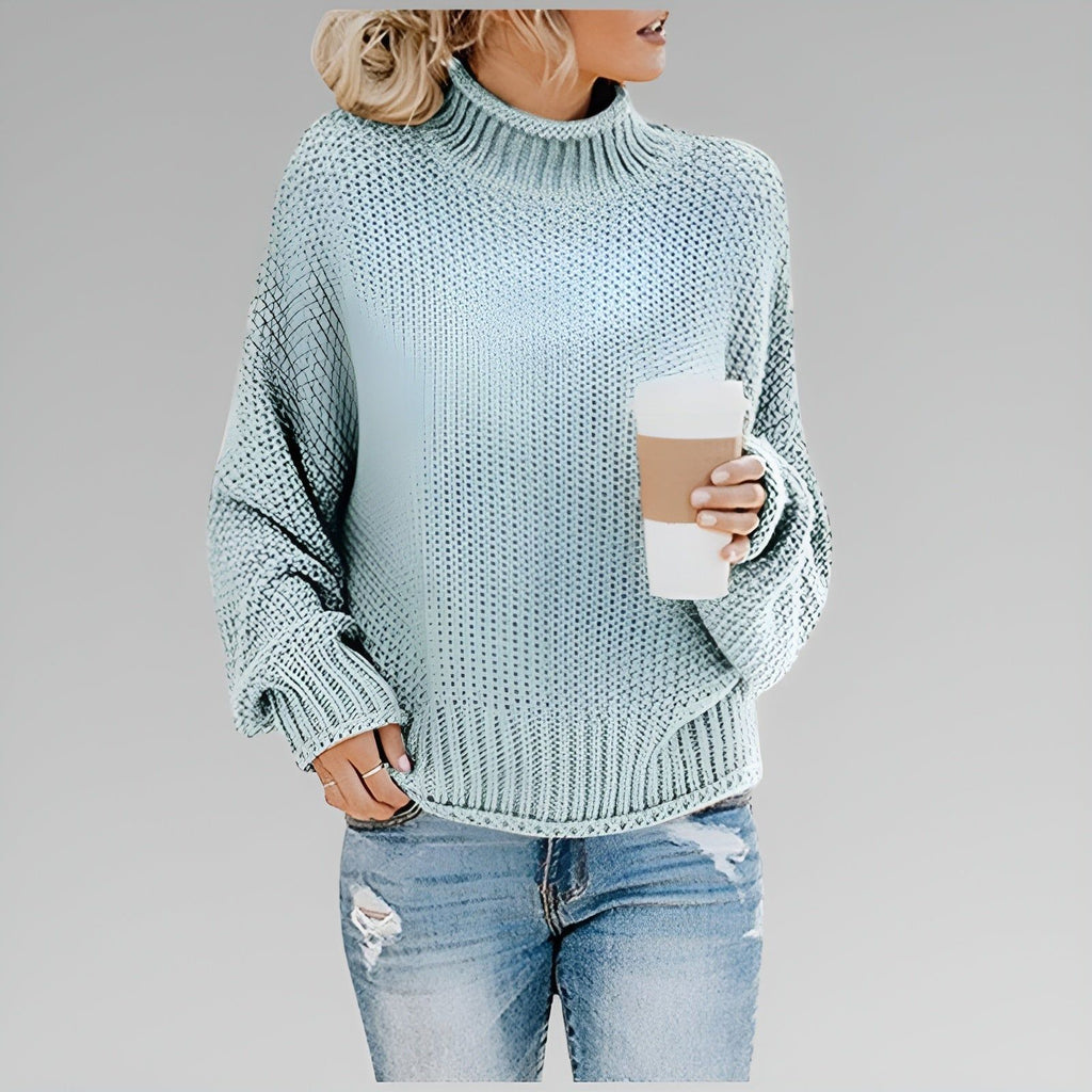 Everly | Women's Relaxed Mock Turtleneck Knit Sweater