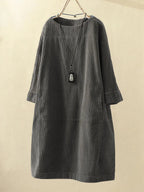 Maeve | Women's Textured Long Sleeve Midi Dress