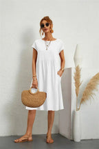 Emilie | Women's Short Sleeve A-Line Pocket Dress
