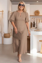 Lore | Women's Puff Sleeve Midi Dress – Dinner & Weekend Wear