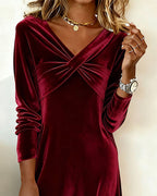 Liv | Women's Relaxed-Fit Cowl Neck Midi Dress – Evening