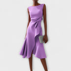 Liana | Women's Asymmetric Midi Dress with V-Neck