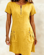 Katja | Women's A-Line Short Sleeve Midi Dress