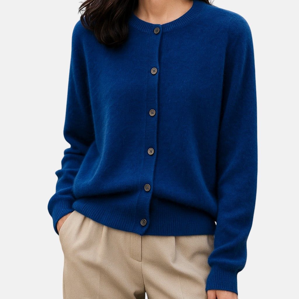 Charlotte | Women's Mink Cashmere Button-Up Sweater