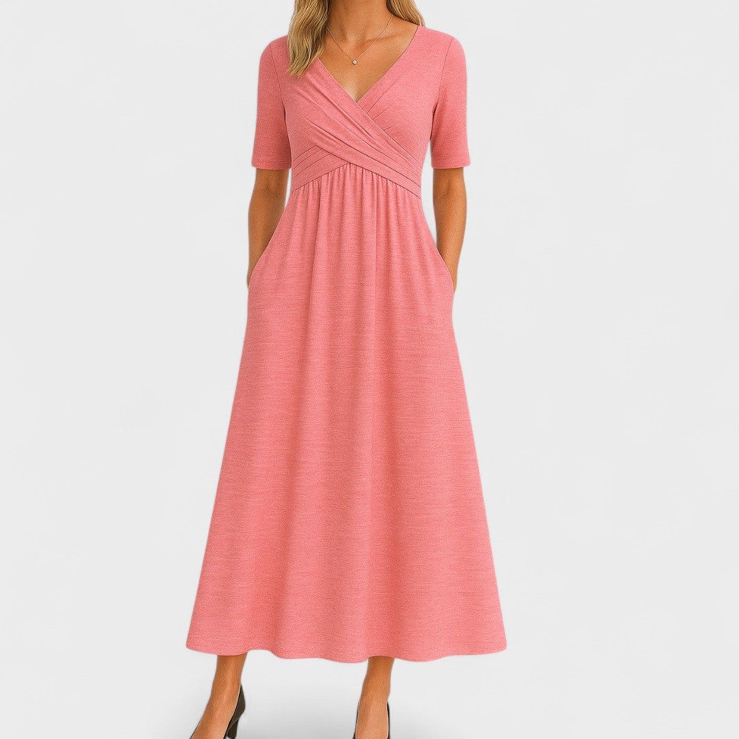 Georgina | Women's Pleated Wrap Midi Dress