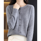 Noor | Women's Button Front V-Neck Cardigan – Winter Layering