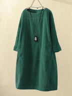 Maeve | Women's Textured Long Sleeve Midi Dress