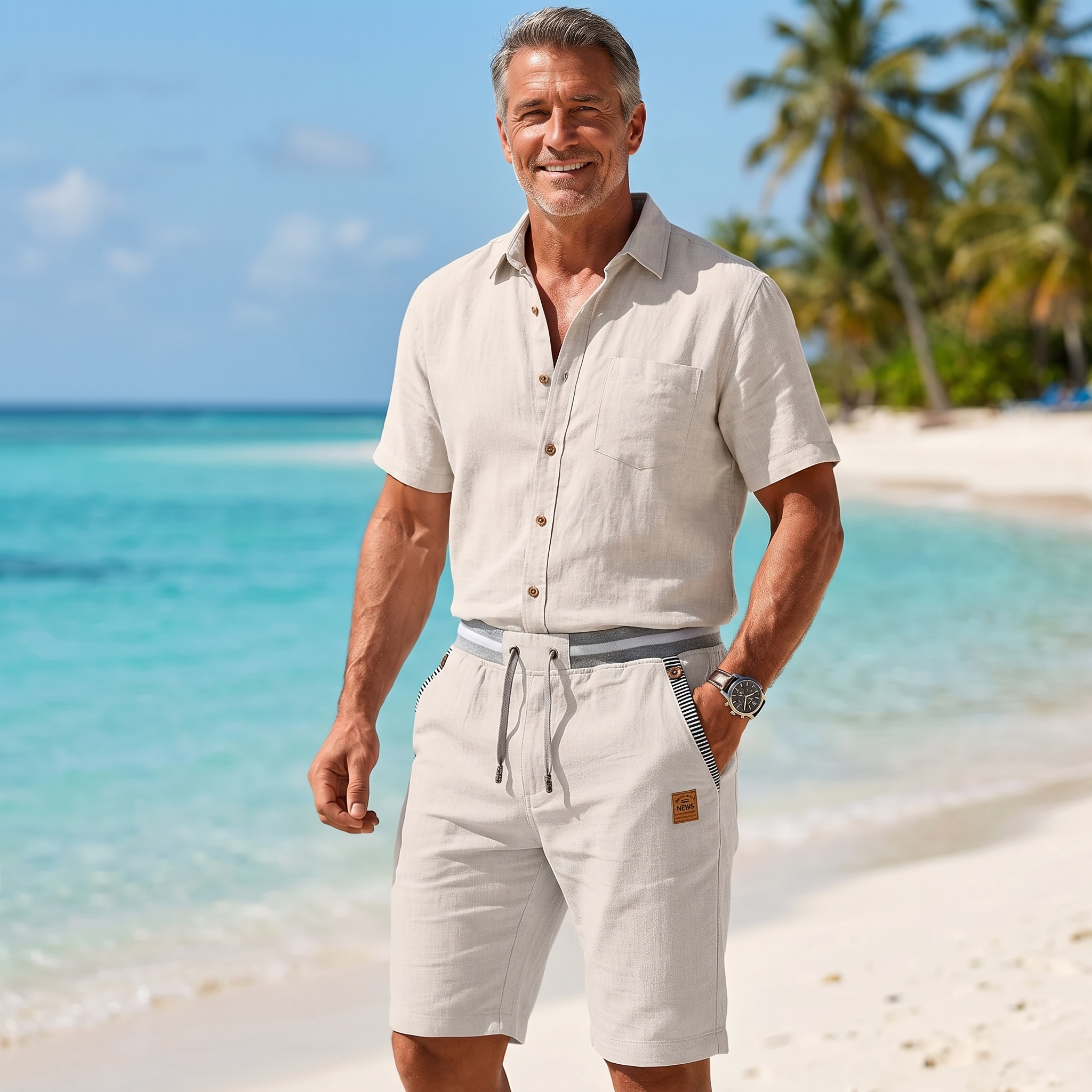 Merle | Men's Relaxed-Fit Lace-Detail Shorts – Summer