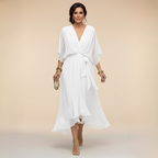 Louise | Women's V-Neck Waist-Tie Maxi Dress