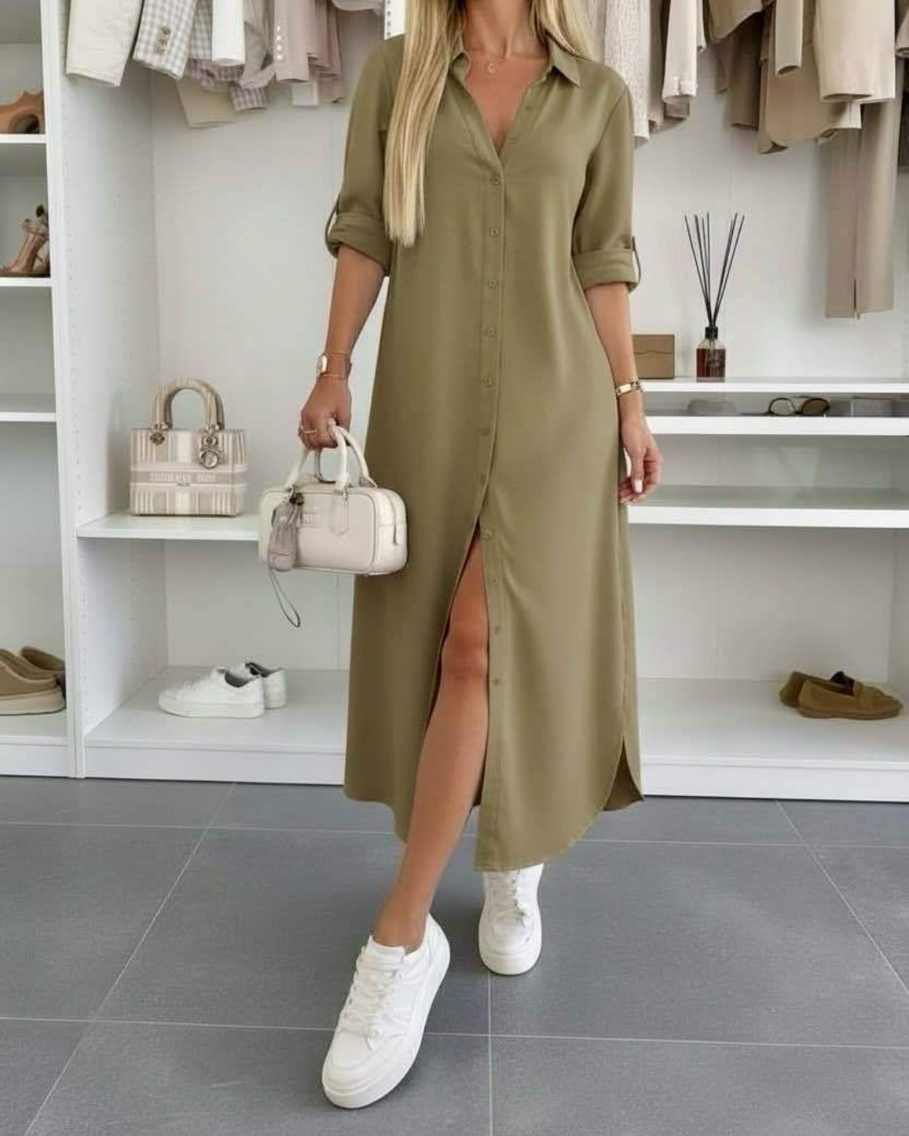 Luna | Women's Button Front Shirt Dress – Weekend Casual