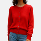 Charlotte | Women's Mink Cashmere Button-Up Sweater