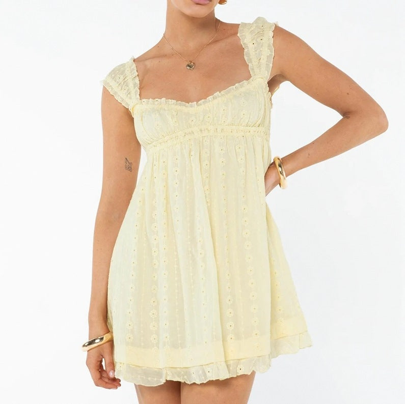 Sidonie | Women's Sweetheart Eyelet Babydoll Mini Sundress