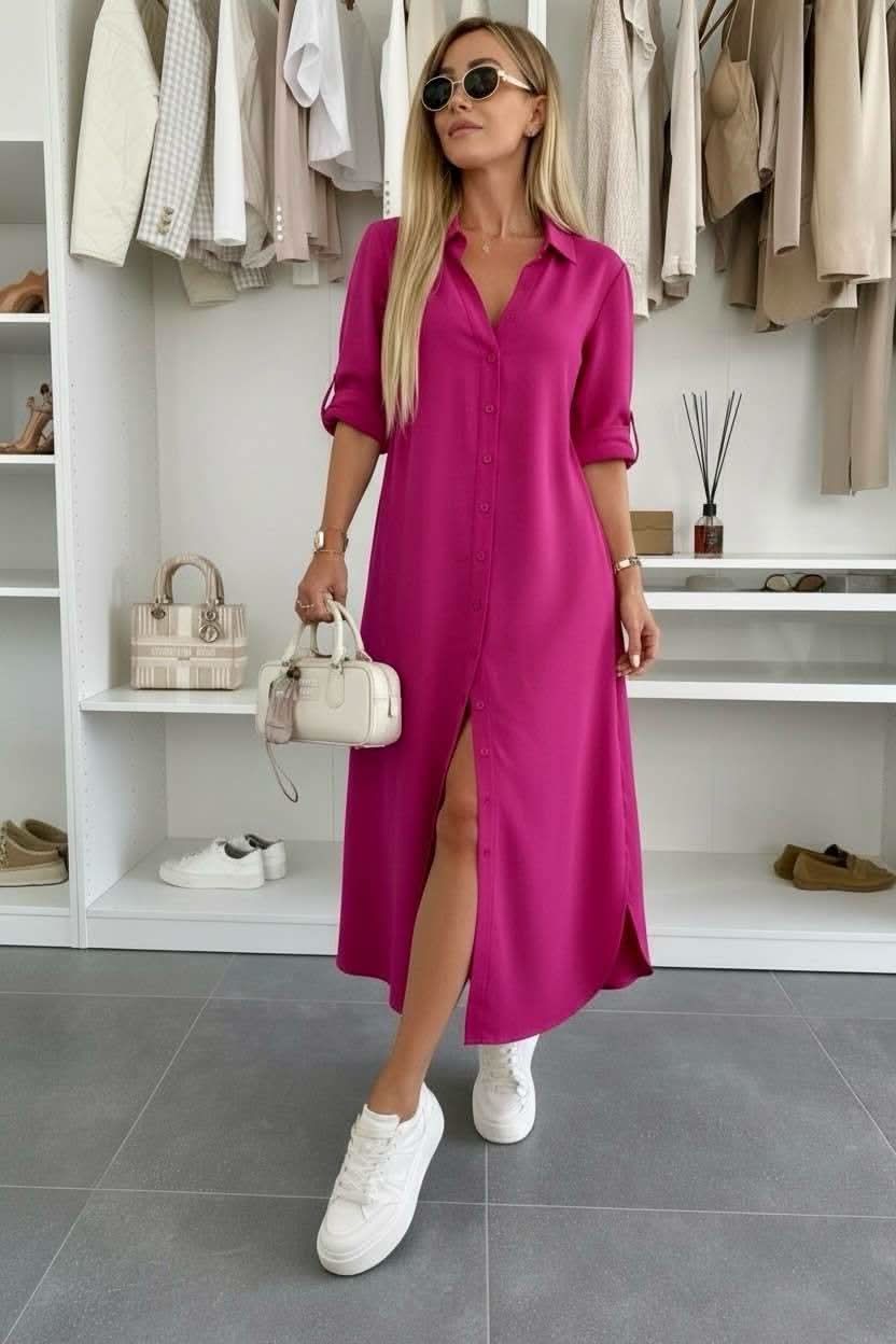 Luna | Women's Button Front Shirt Dress – Weekend Casual