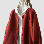 Sanne | Women's Cardigan V-Neck Chest Pocket Knit