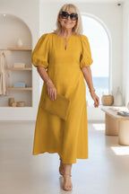 Lore | Women's Puff Sleeve Midi Dress – Dinner & Weekend Wear