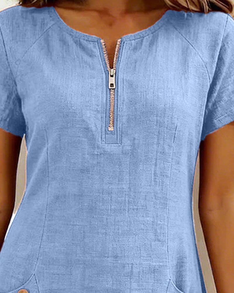 Katja | Women's A-Line Short Sleeve Midi Dress