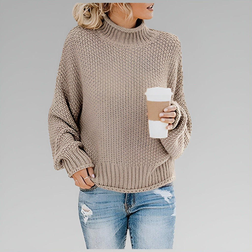 Everly | Women's Relaxed Mock Turtleneck Knit Sweater