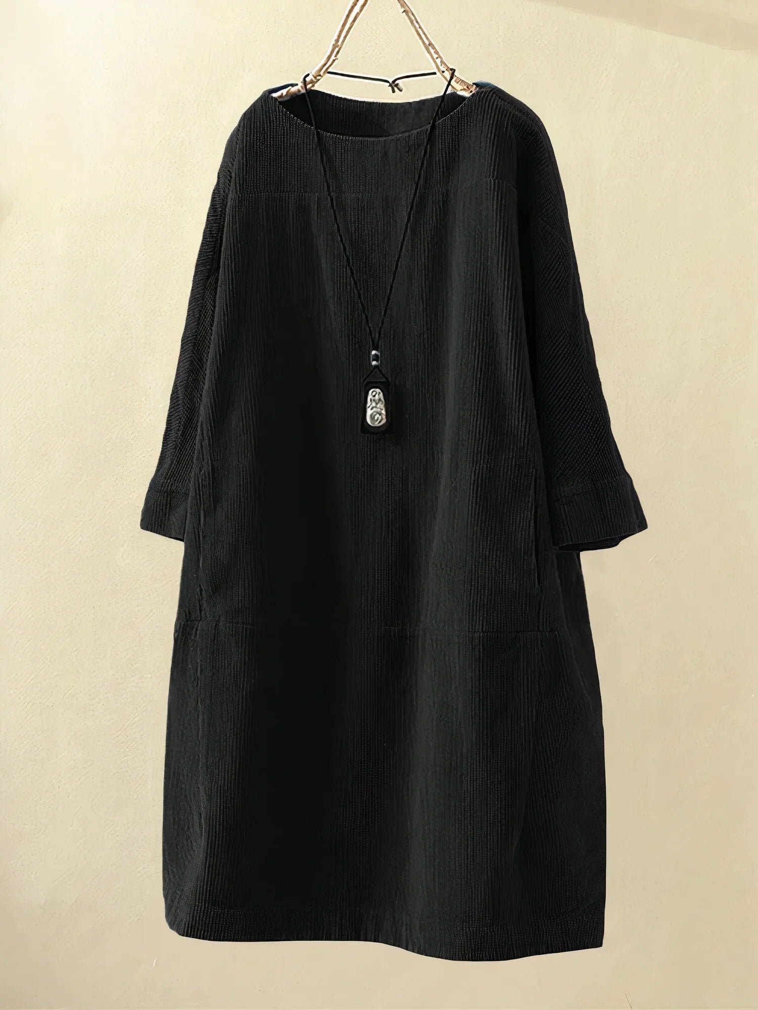 Maeve | Women's Textured Long Sleeve Midi Dress