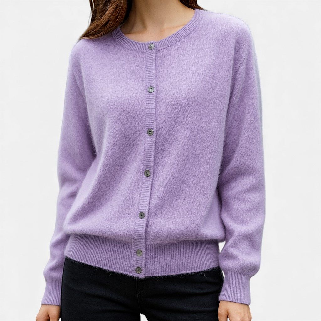 Charlotte | Women's Mink Cashmere Button-Up Sweater