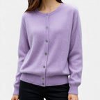 Charlotte | Women's Mink Cashmere Button-Up Sweater
