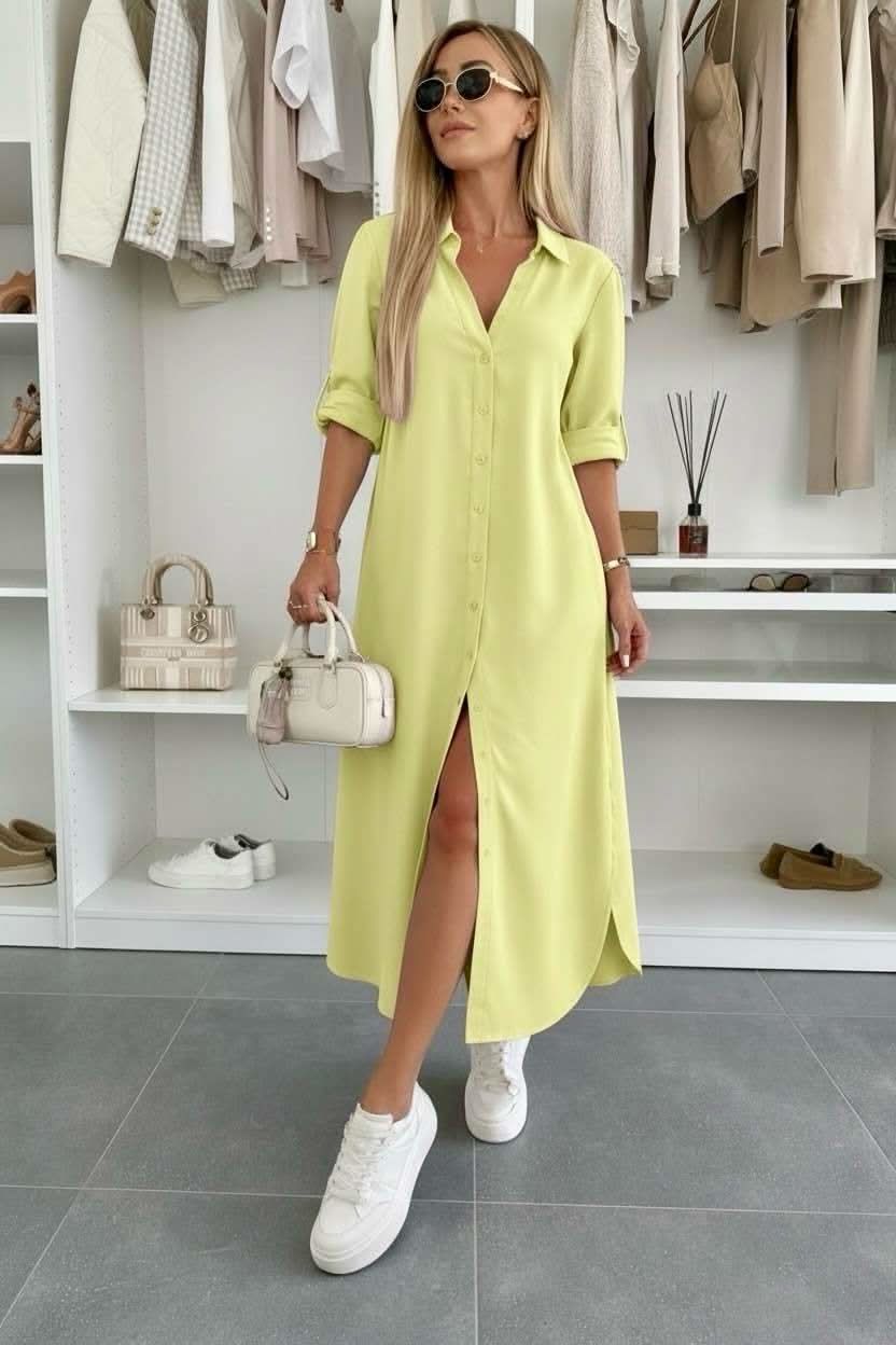Luna | Women's Button Front Shirt Dress – Weekend Casual