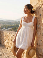 Sidonie | Women's Sweetheart Eyelet Babydoll Mini Sundress