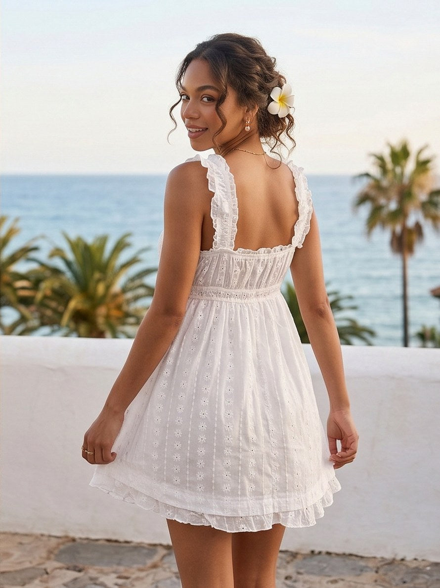 Sidonie | Women's Sweetheart Eyelet Babydoll Mini Sundress