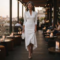 Philippa | Women's Wrap-Front Satin Midi Dress