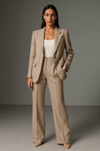 Madelief | Women's V-Neck Blazer & Wide Leg Pants Two-Piece Set