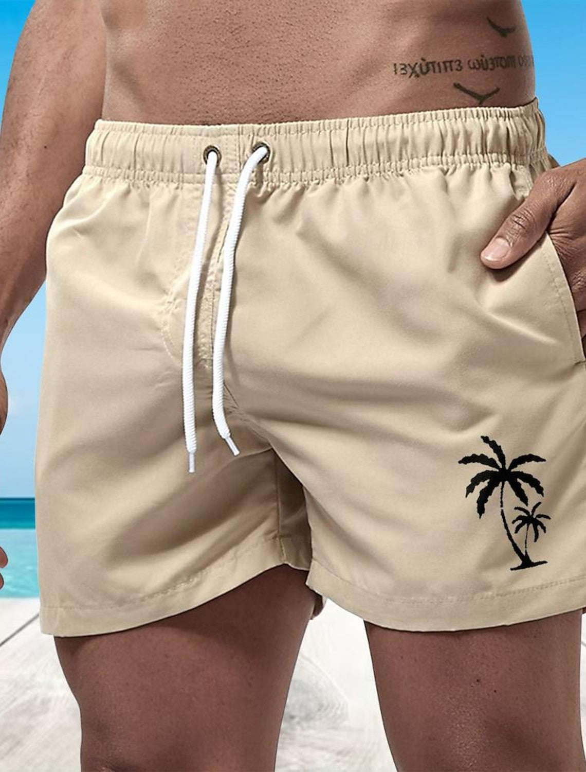 Wilco | Men's Palm Tree Print Drawstring Boardshorts