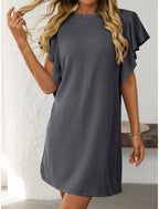 Ruby | Women's Striped A-Line Dress Ruffle Sleeve