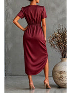 Zofia | Women's Wrap V-Neck Cocktail Dress with Tulip Hem