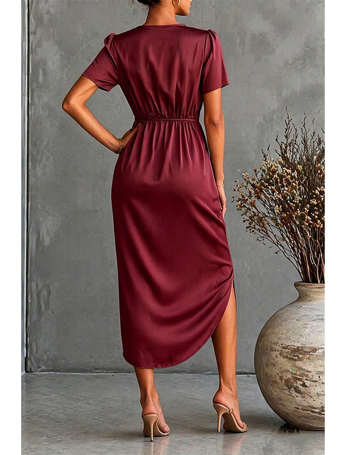 Zofia | Women's Wrap V-Neck Cocktail Dress with Tulip Hem
