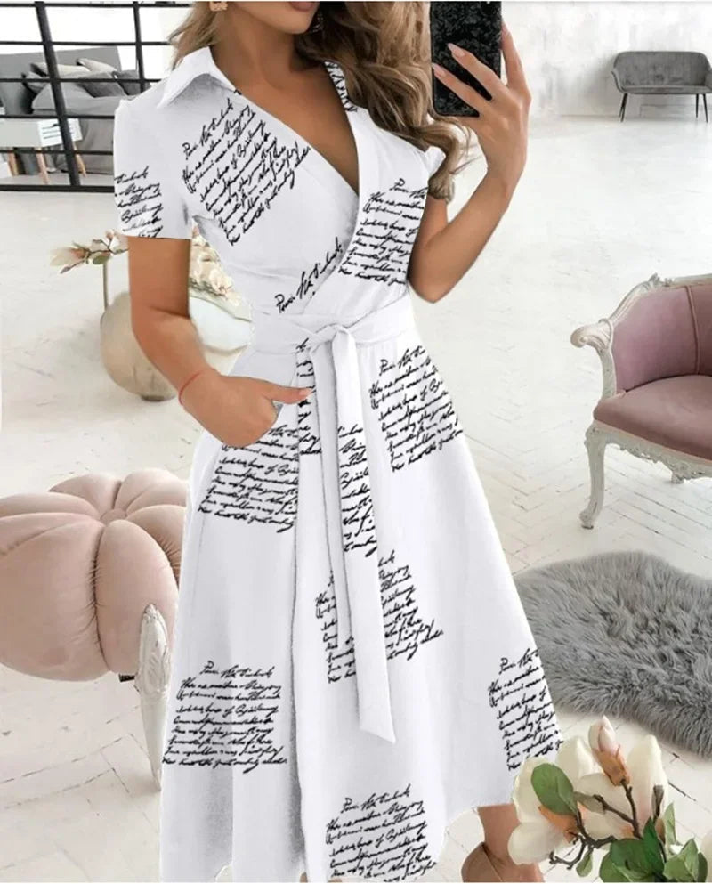 Zita | Women's Wrap Front A-Line Midi Dress