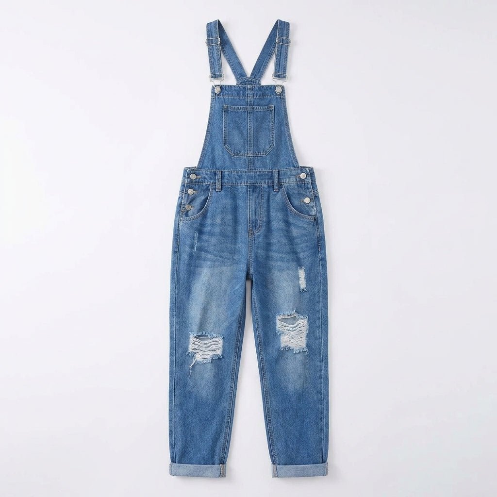 Ingrid | Women's Straight-Leg Jumpsuit with Bib Pocket and Rolled Cuffs