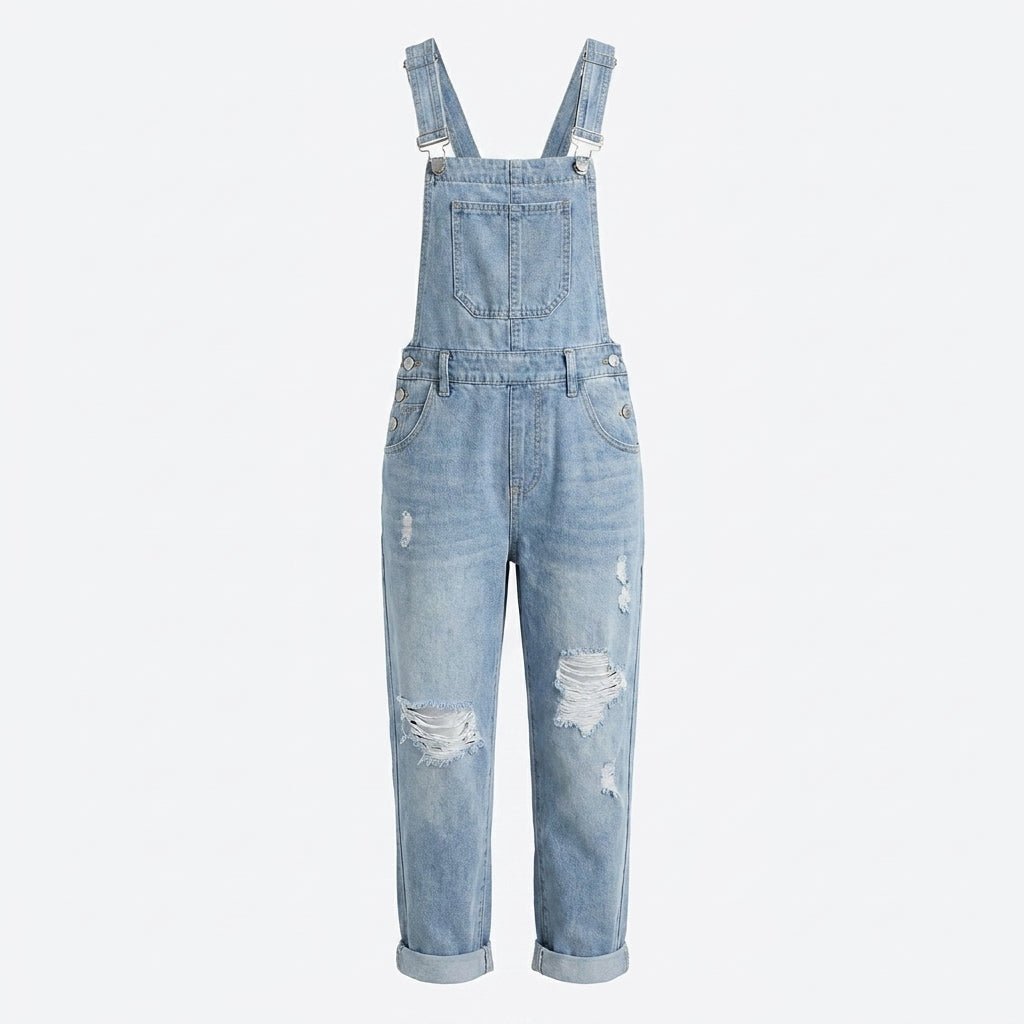 Ingrid | Women's Straight-Leg Jumpsuit with Bib Pocket and Rolled Cuffs