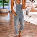 Ingrid | Women's Straight-Leg Jumpsuit with Bib Pocket and Rolled Cuffs