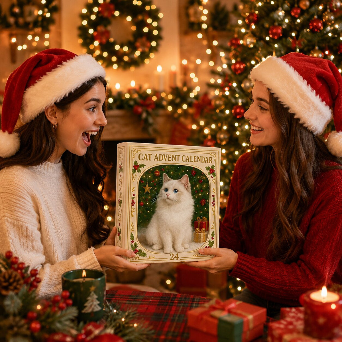 Carly | Cat Advent Calendar Christmas Gift with 24 Mini Figurines
