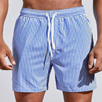 Leon | Men's Striped Drawstring Swim Shorts with Quick-Dry Comfort