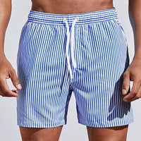 Leon | Men's Striped Drawstring Swim Shorts with Quick-Dry Comfort