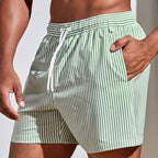 Leon | Men's Striped Drawstring Swim Shorts with Quick-Dry Comfort