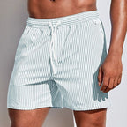 Leon | Men's Striped Drawstring Swim Shorts with Quick-Dry Comfort