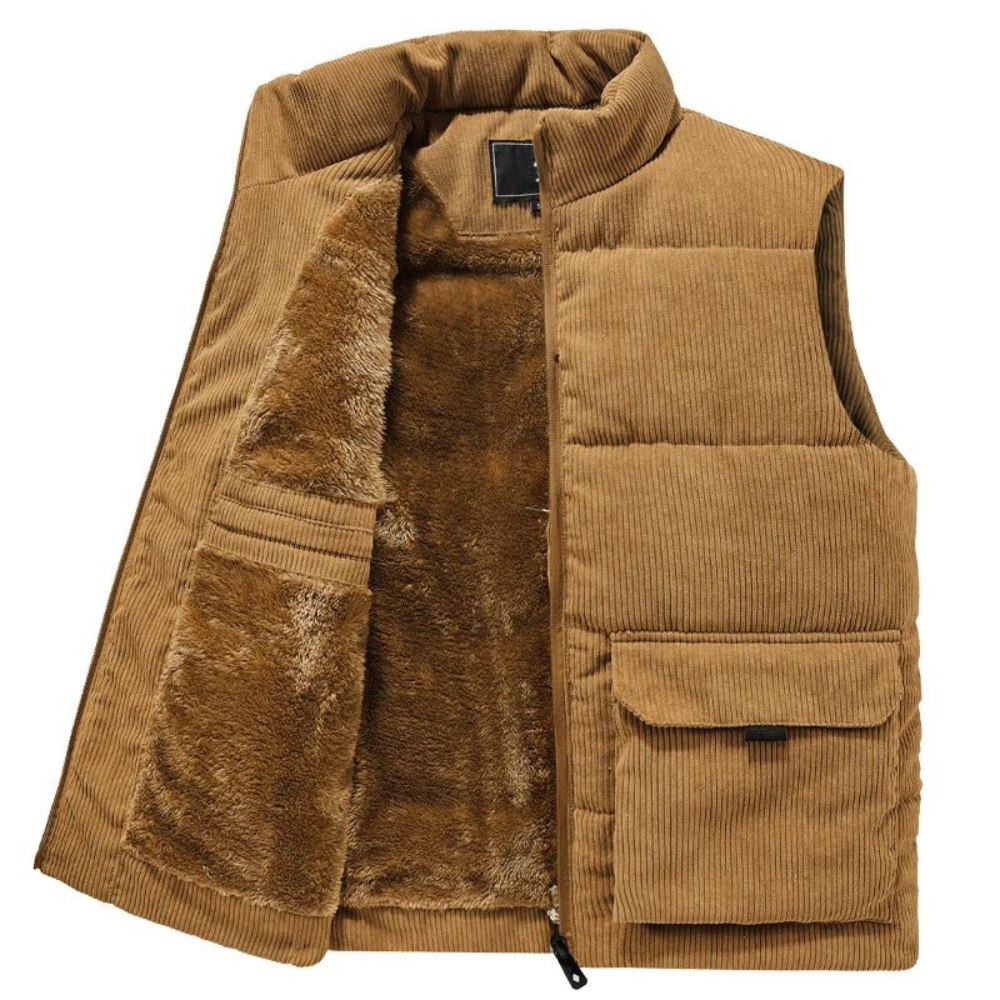 Jesse | Men's Corduroy Front-Zip Vest with Pockets