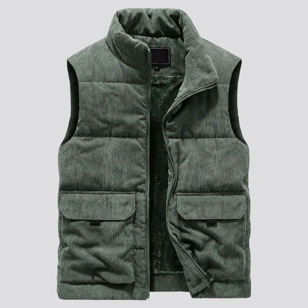 Jesse | Men's Corduroy Front-Zip Vest with Pockets