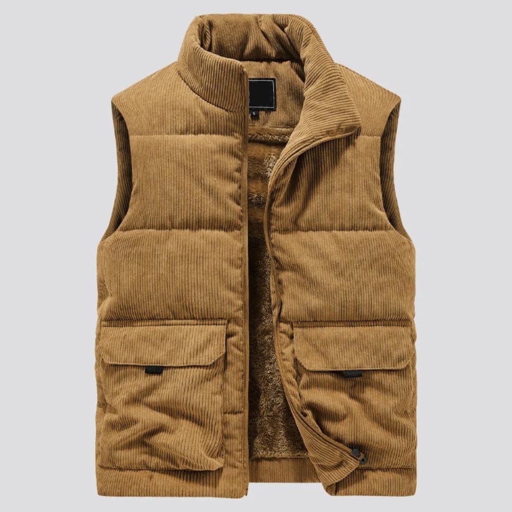 Jesse | Men's Corduroy Front-Zip Vest with Pockets
