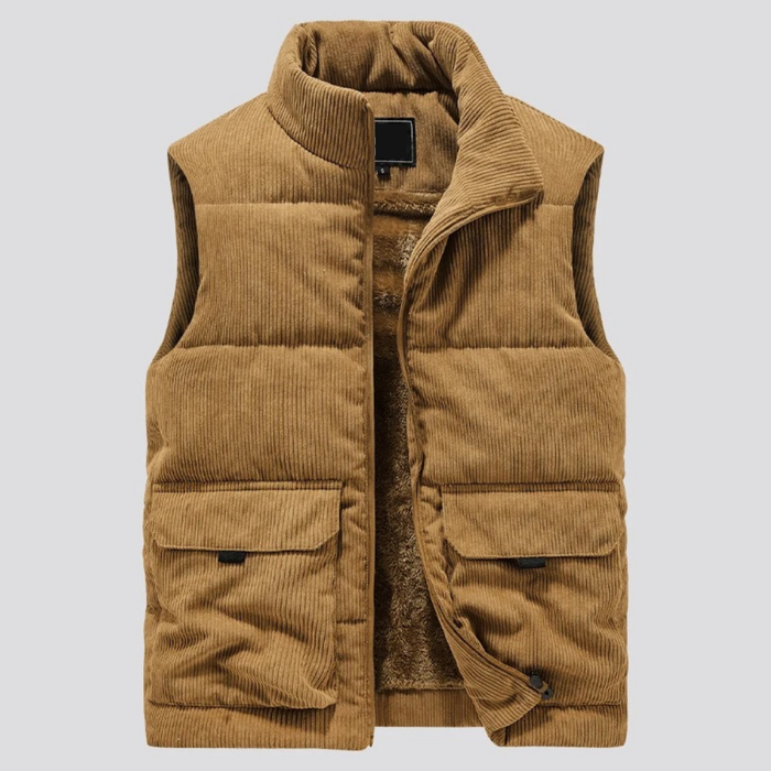 Jesse | Men's Corduroy Front-Zip Vest with Pockets