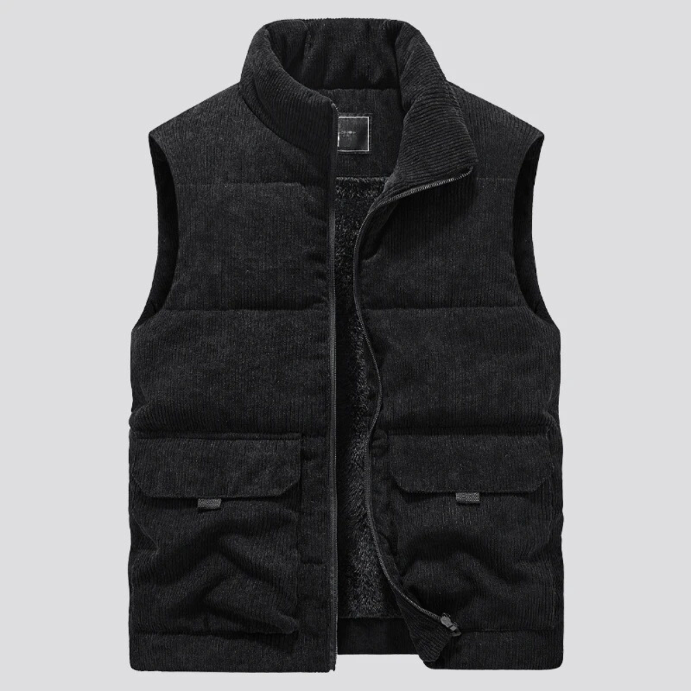 Jesse | Men's Corduroy Front-Zip Vest with Pockets