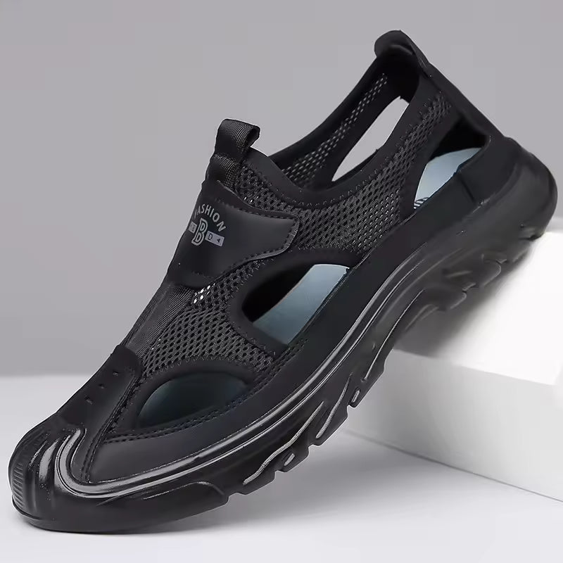 Brent | Men's Mesh Closed-Toe Sandals with Cut-Outs