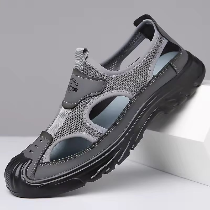 Brent | Men's Mesh Closed-Toe Sandals with Cut-Outs